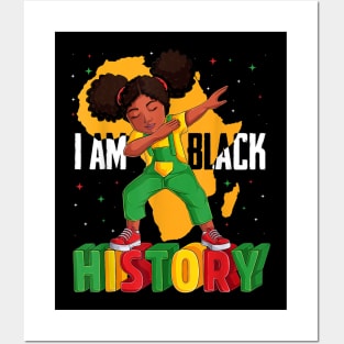 Girl Dabbing I Am Black History Kids Women Black History Month Posters and Art